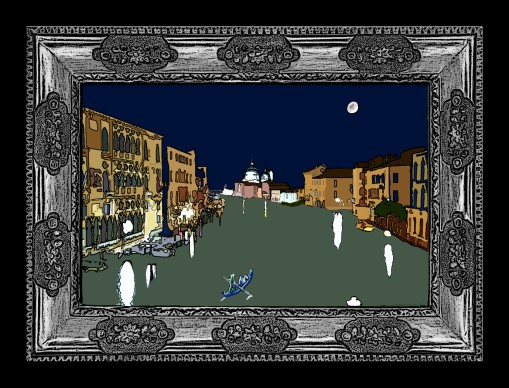 Venice-Grand-Canal-composite-drawing-framed-inverted-IMG_5571sm-XVIsm
